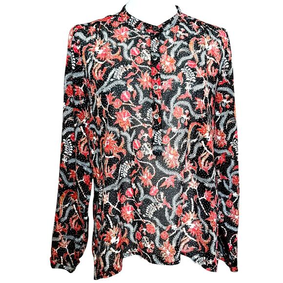 Isabel Marant Etoile The Maria Top 40 Collarless Button Down Shirt 100% Cotton - Picture 4 of 13